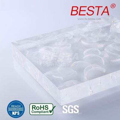 White Feather Effect Decorative Plexiglass Window Panels 15-60mm OEM